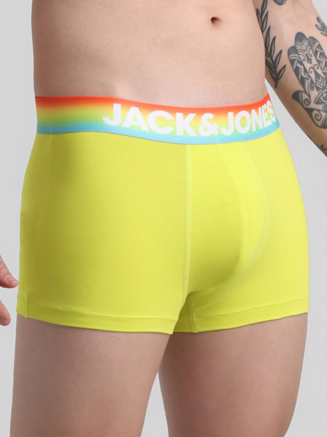 Yellow Logo Print Trunks