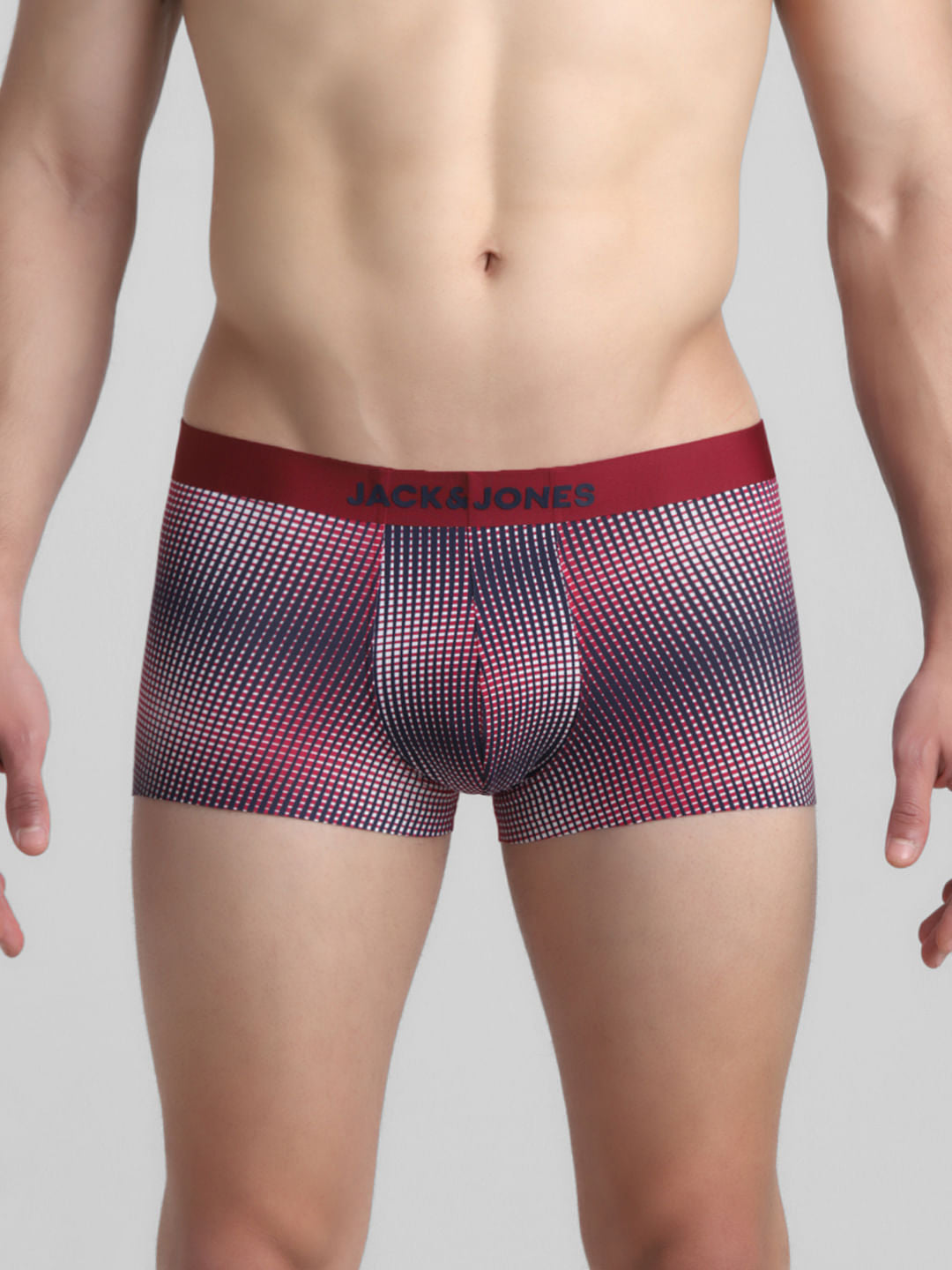 Dark Red Printed Trunks