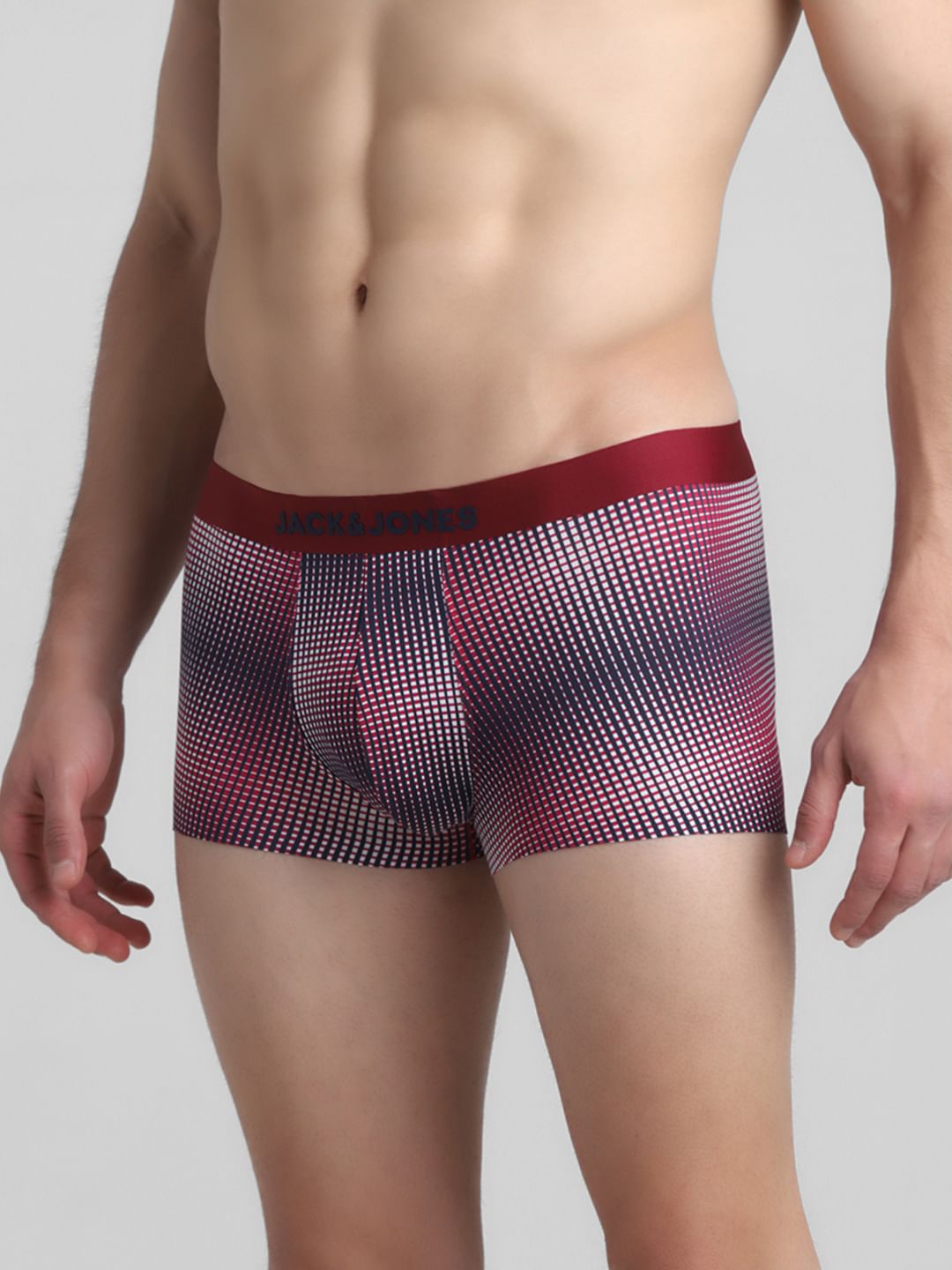 Dark Red Printed Trunks