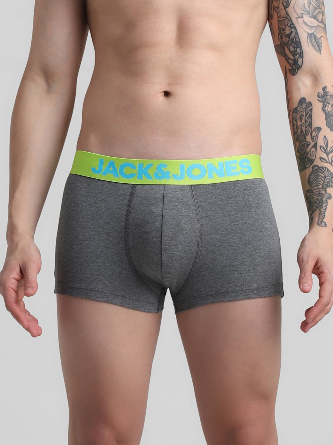 Pack Of 2 Grey & Black Logo Print Trunks
