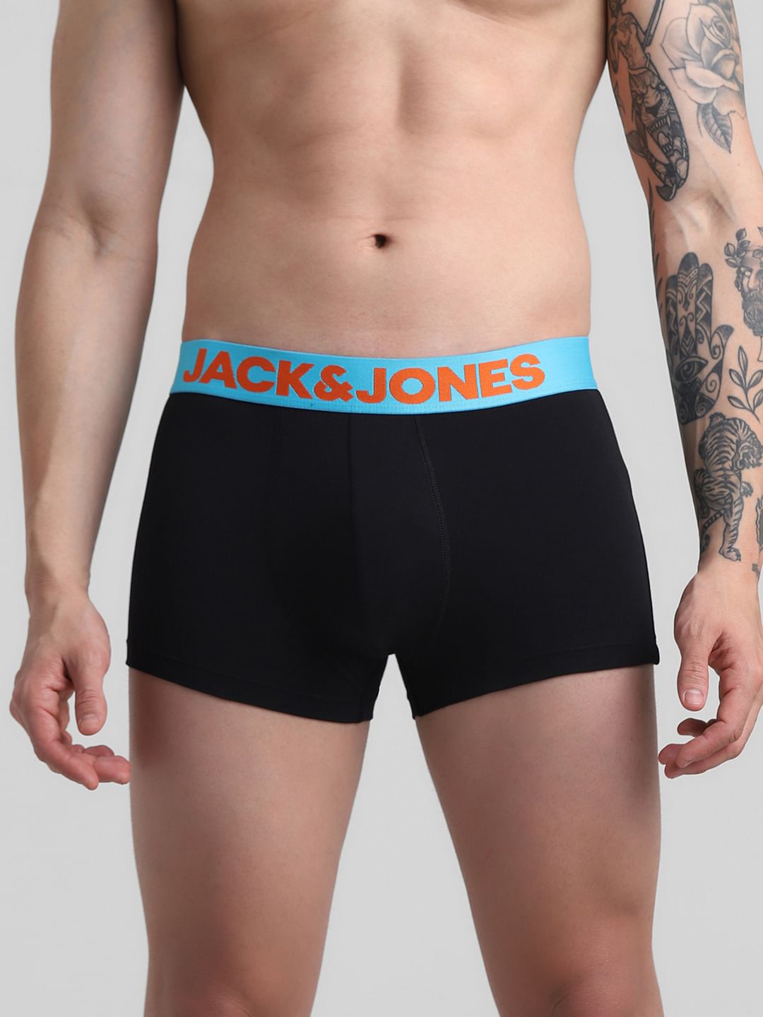 Pack Of 2 Grey & Black Logo Print Trunks