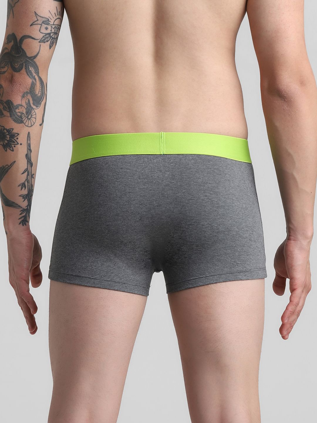 Pack Of 2 Grey & Black Logo Print Trunks