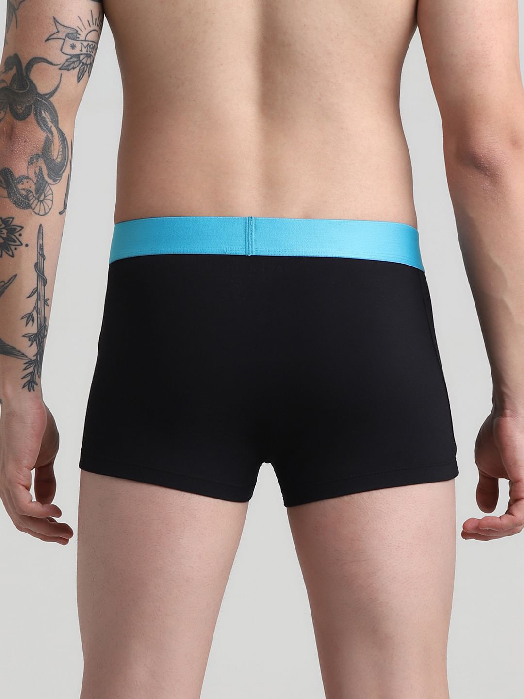Pack Of 2 Blue & Black Logo Print Trunks