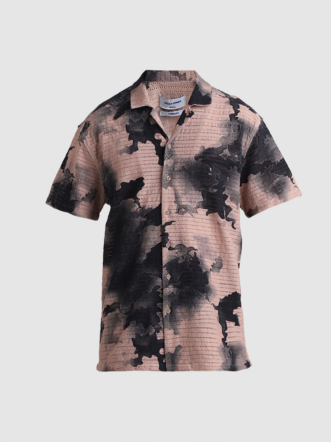 Beige Abstract Print Shirt