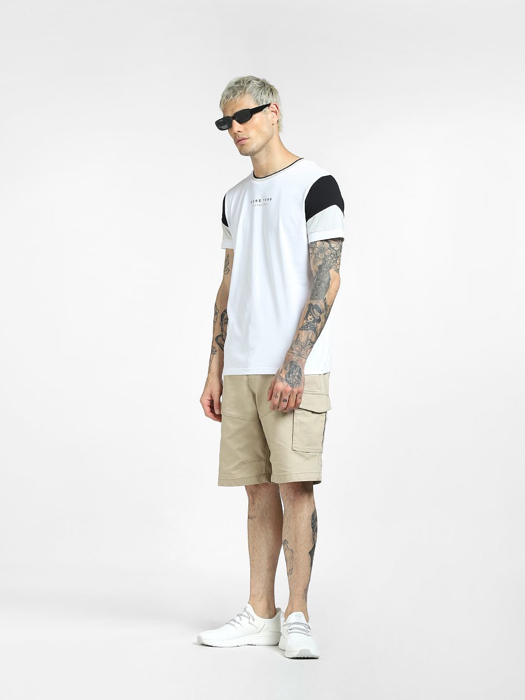 Beige Cargo Shorts