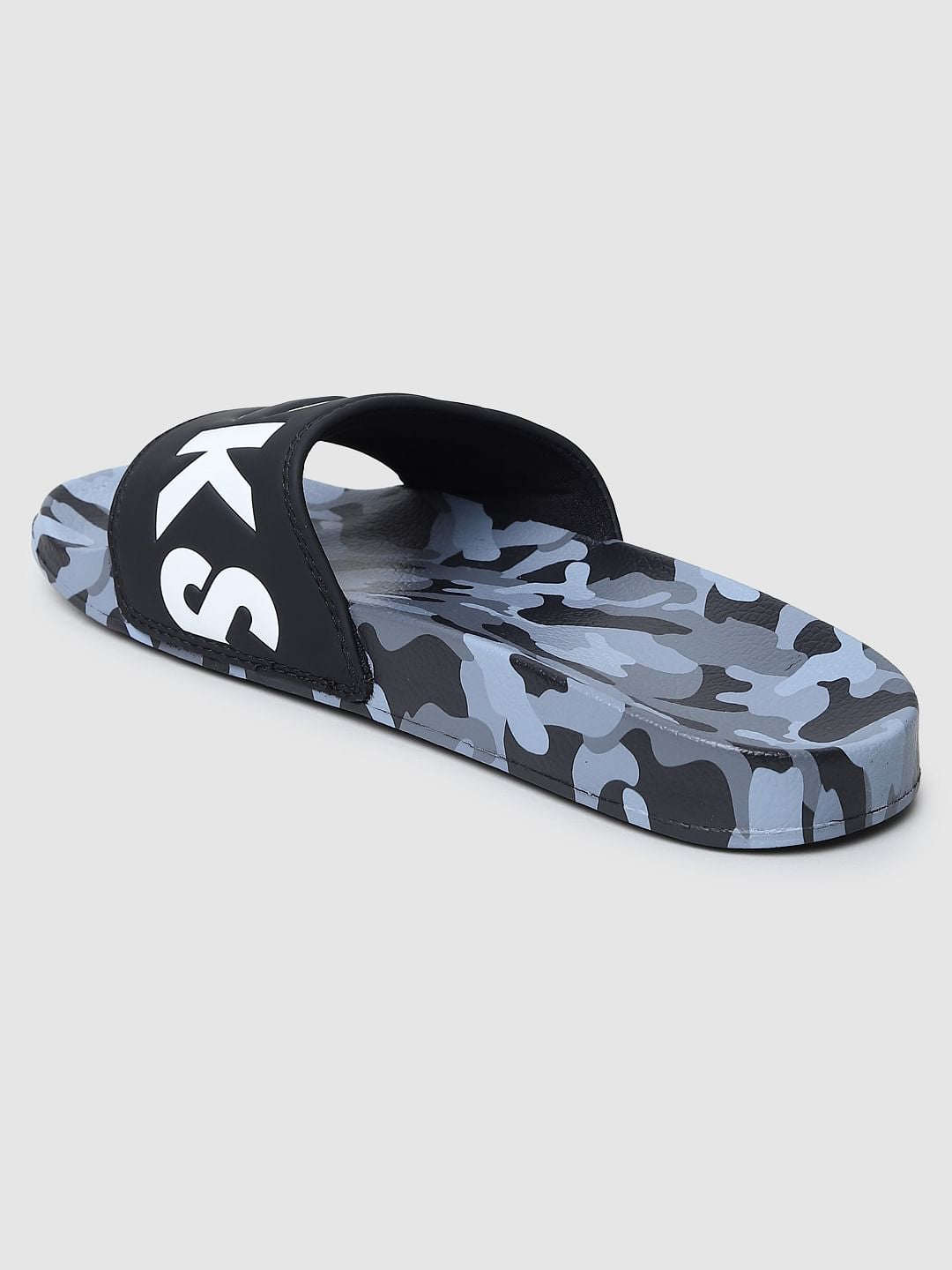 Black Camo Print Sliders