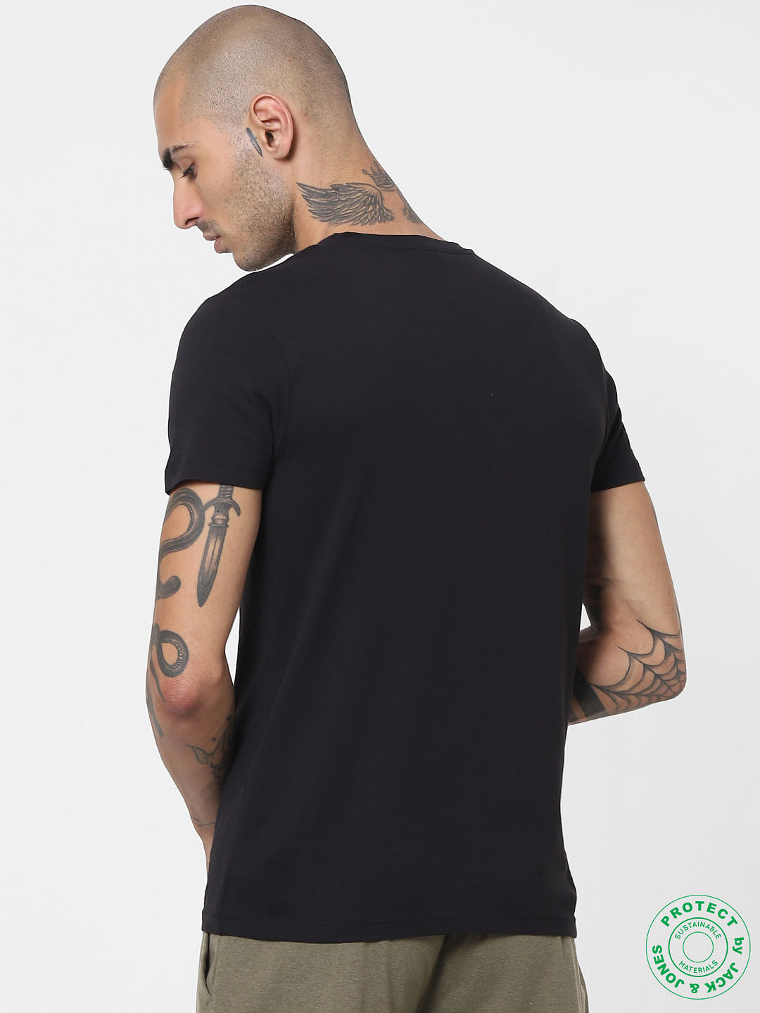 Black Logo Print Crew Neck T-shirt