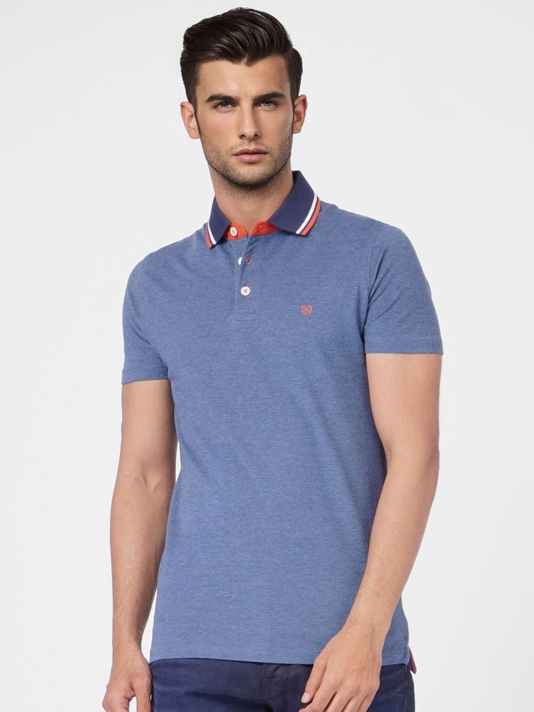 Blue Polo Neck T-shirt