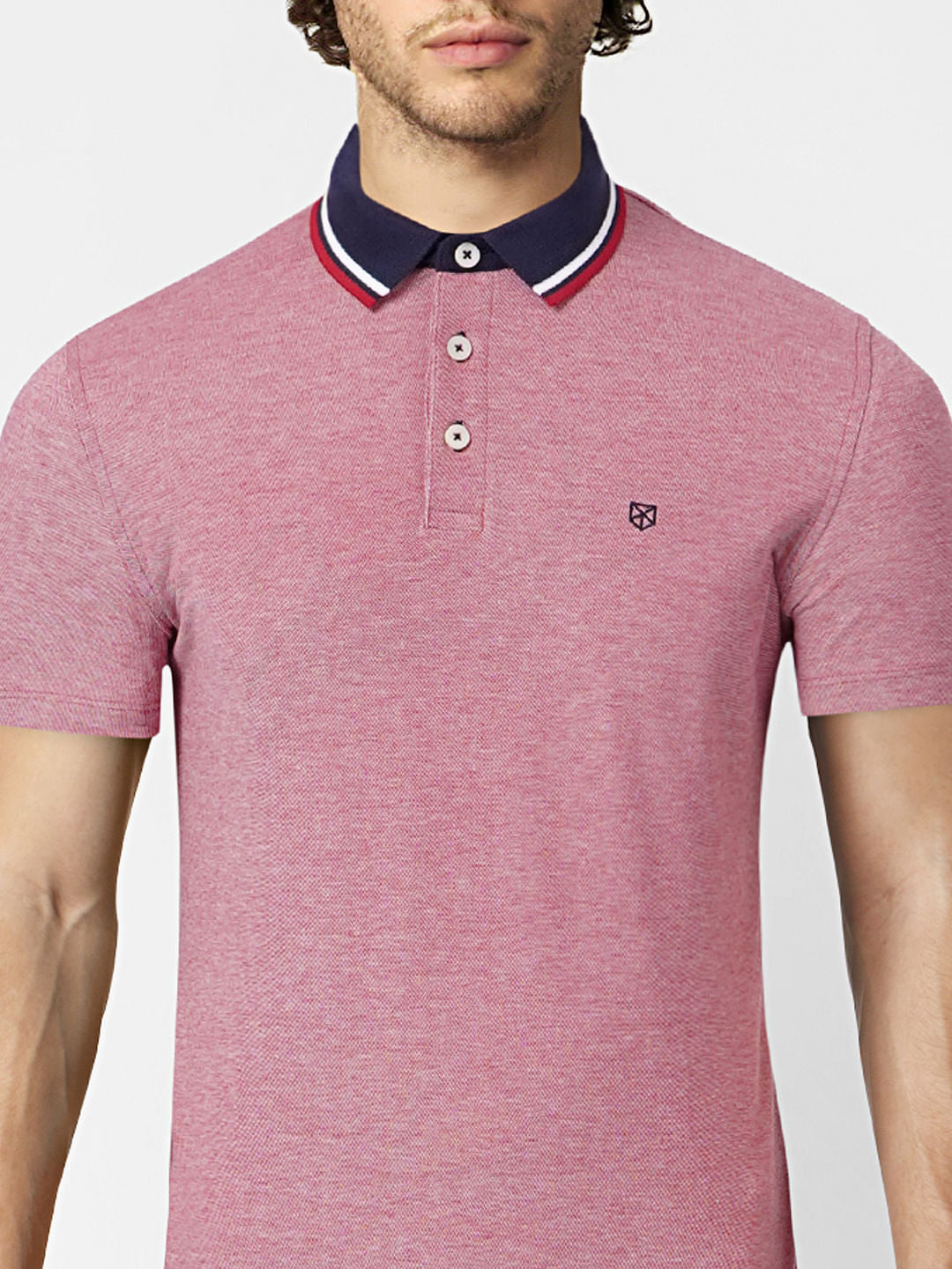 Faded Red Polo Neck T-shirt