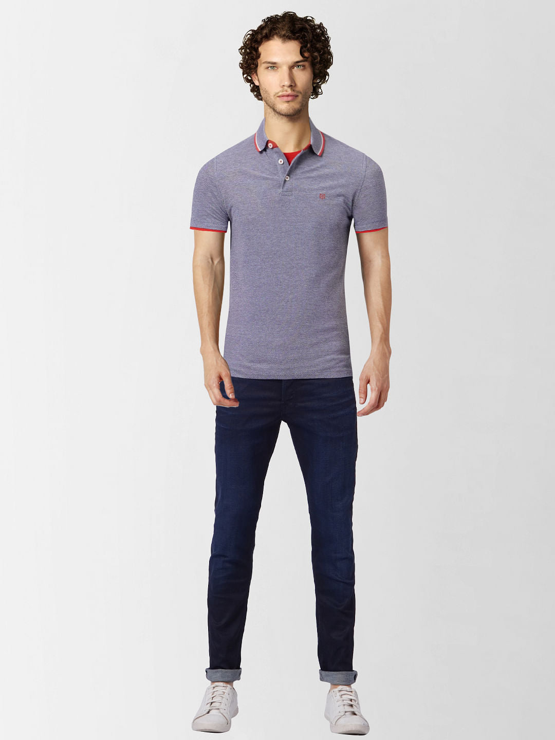 Blue Polo Neck T-shirt