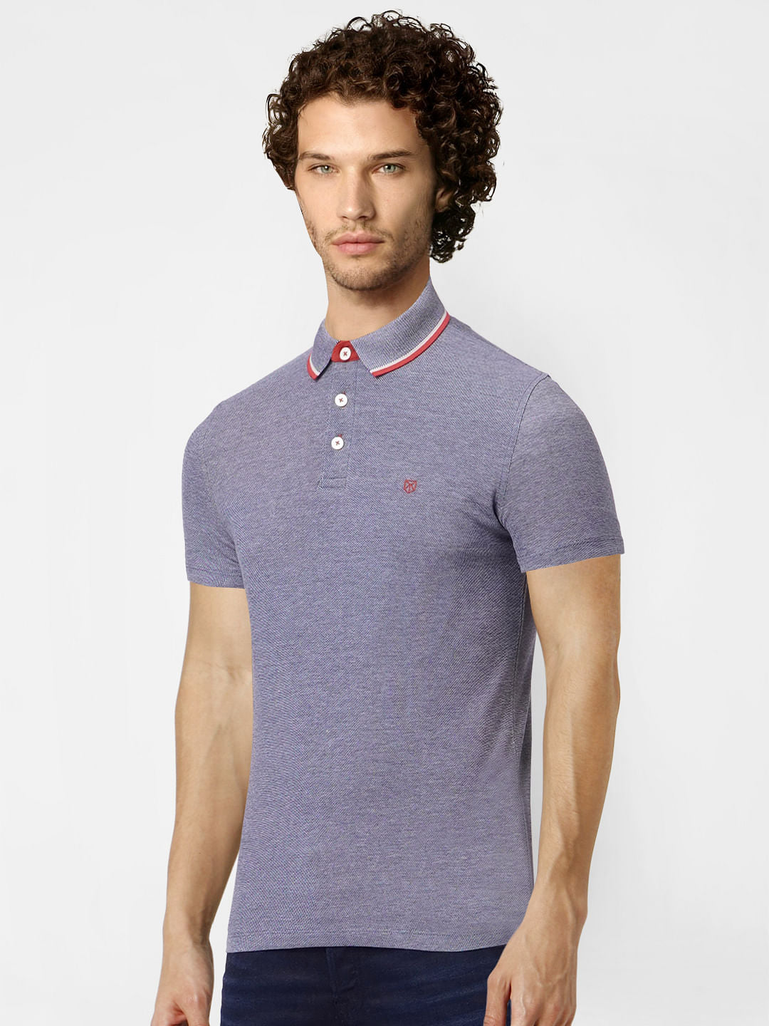Blue Polo Neck T-shirt