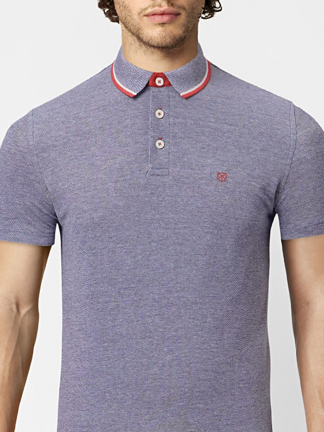 Blue Polo Neck T-shirt