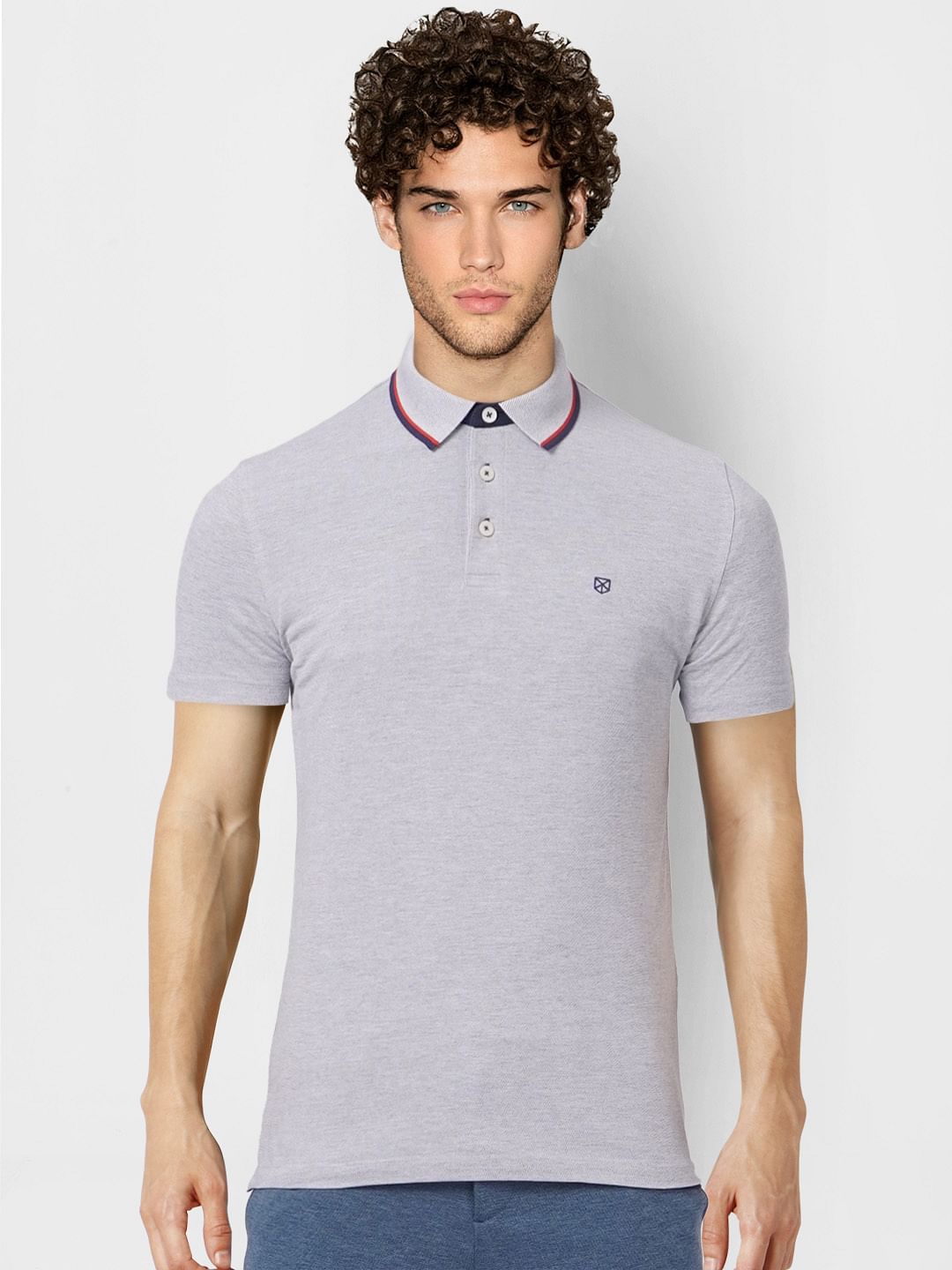 Grey Polo Neck T-shirt
