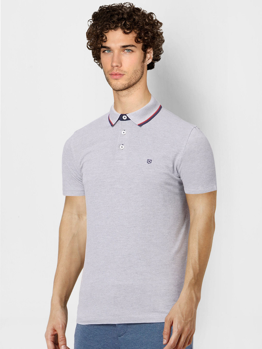 Grey Polo Neck T-shirt