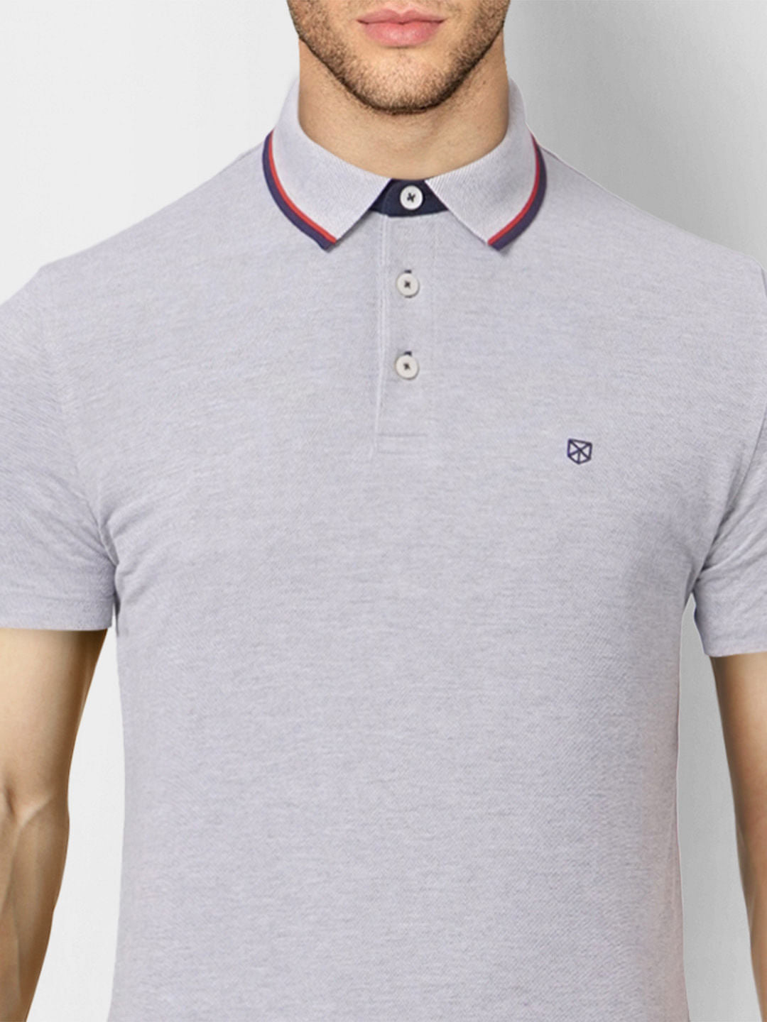 Grey Polo Neck T-shirt