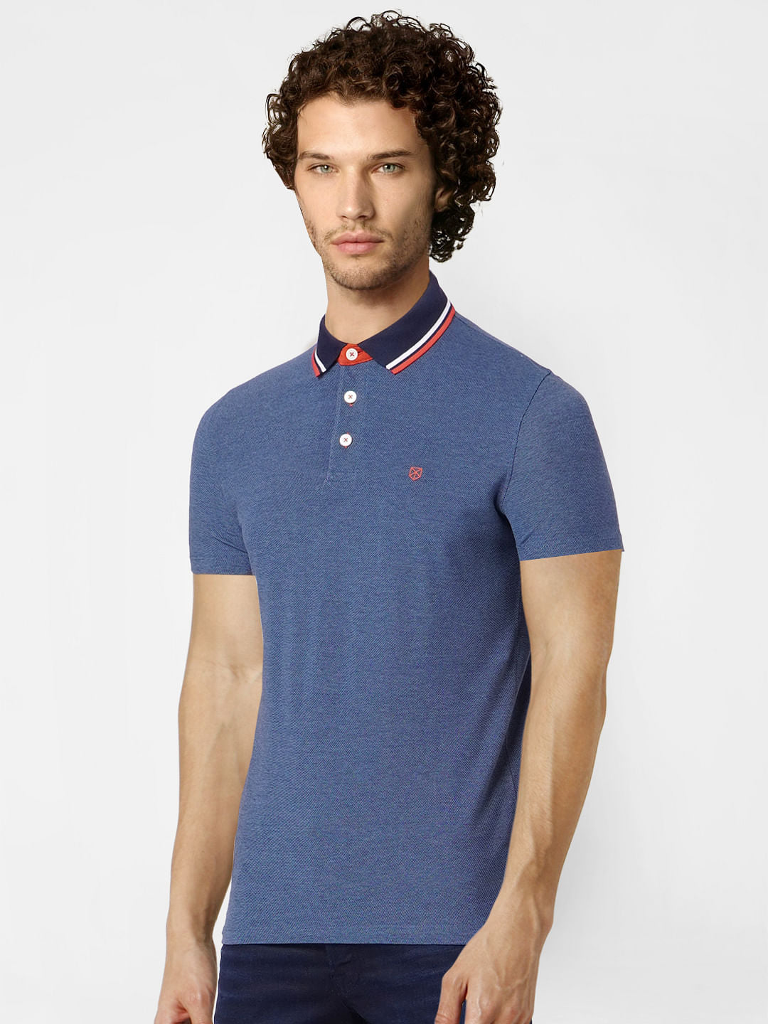 Blue Polo Neck T-shirt