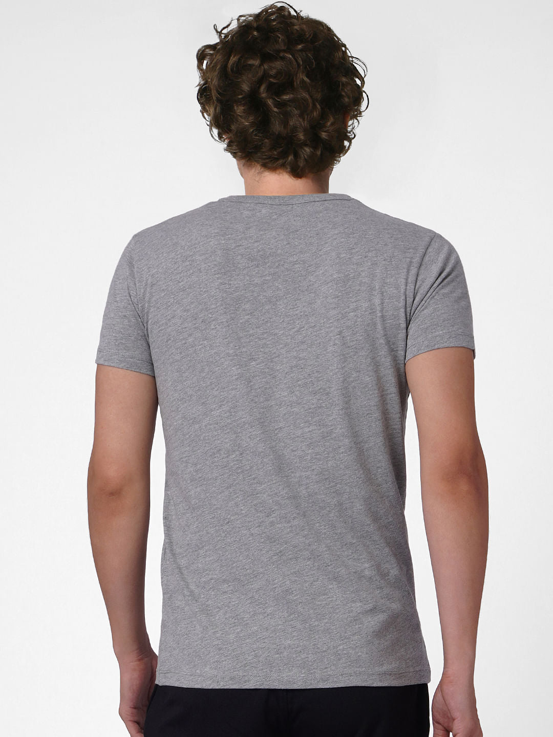 Grey Logo Print Crew Neck T-shirt