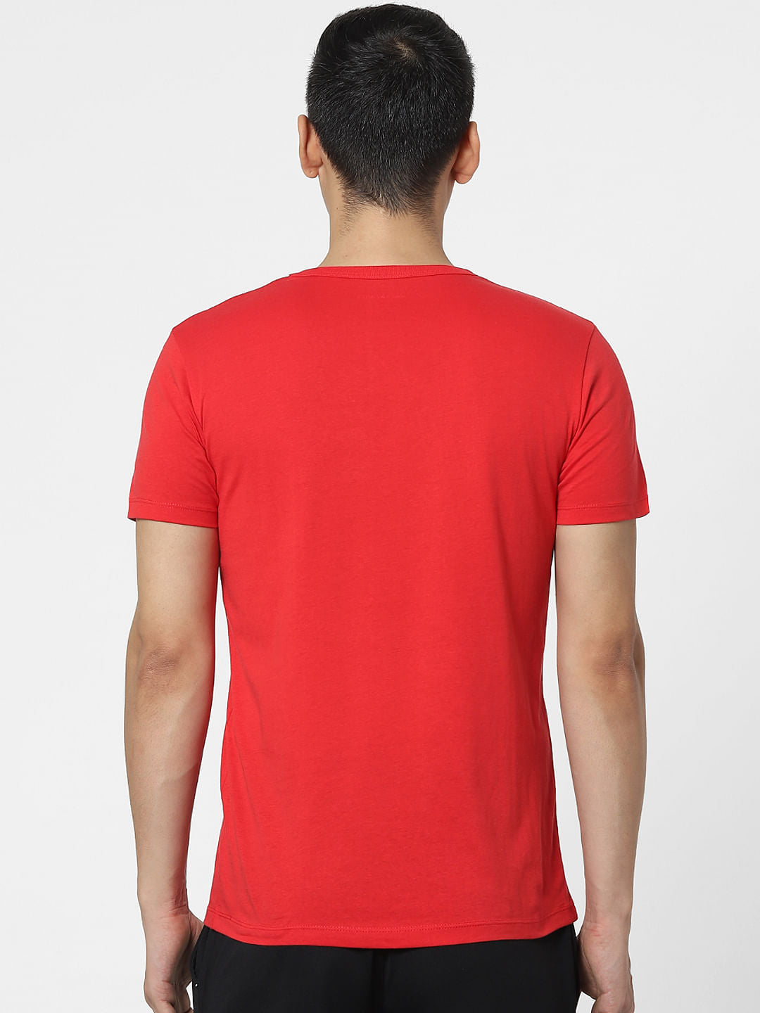 Red Logo Print Crew Neck T-shirt