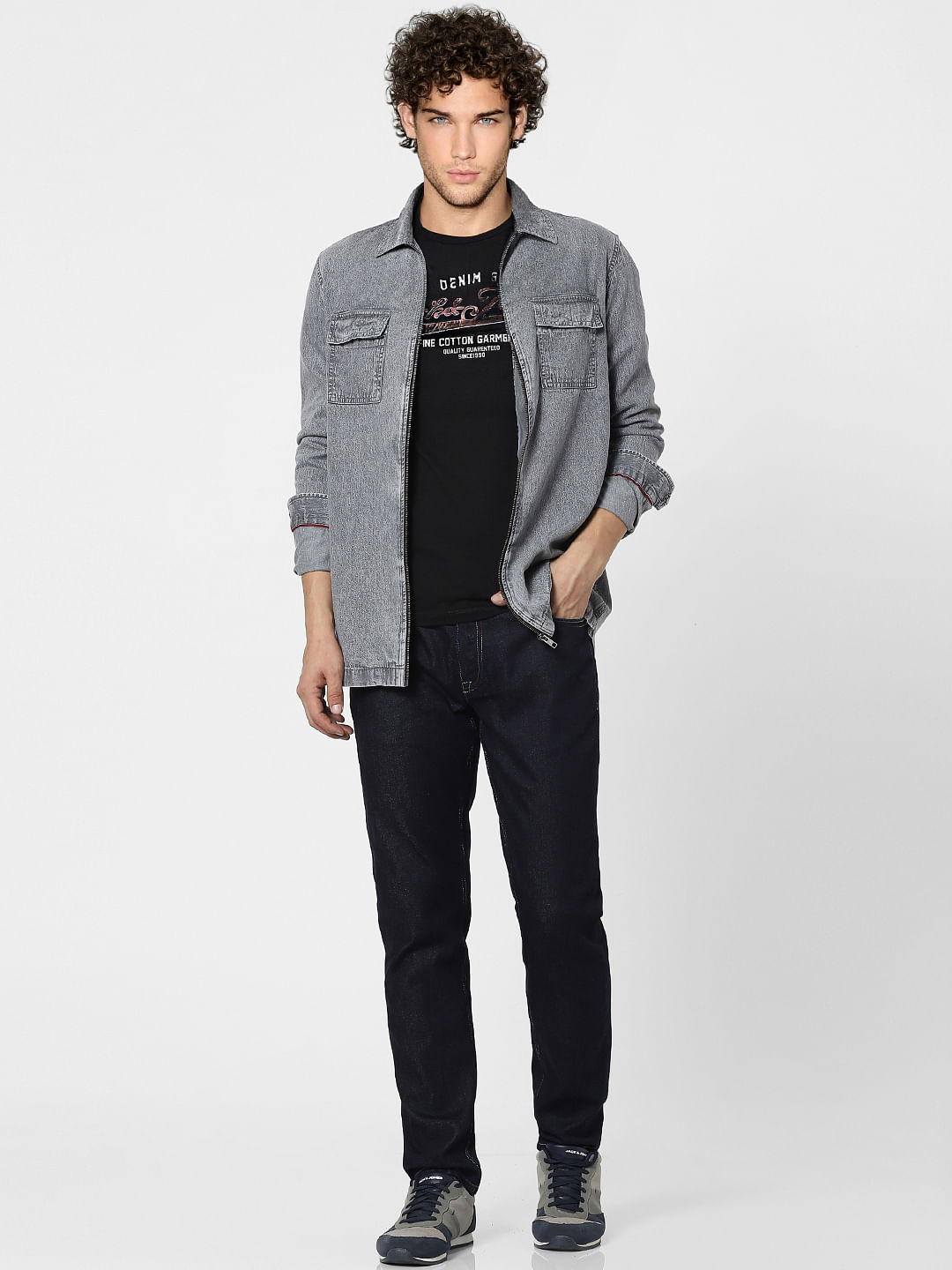 Black Logo Print Crew Neck T-shirt