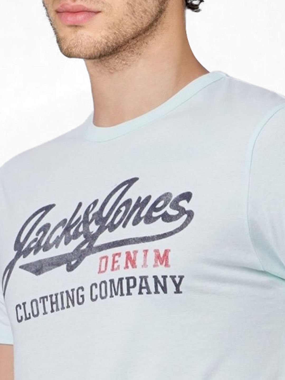 Light Green Logo Print Crew Neck T-shirt