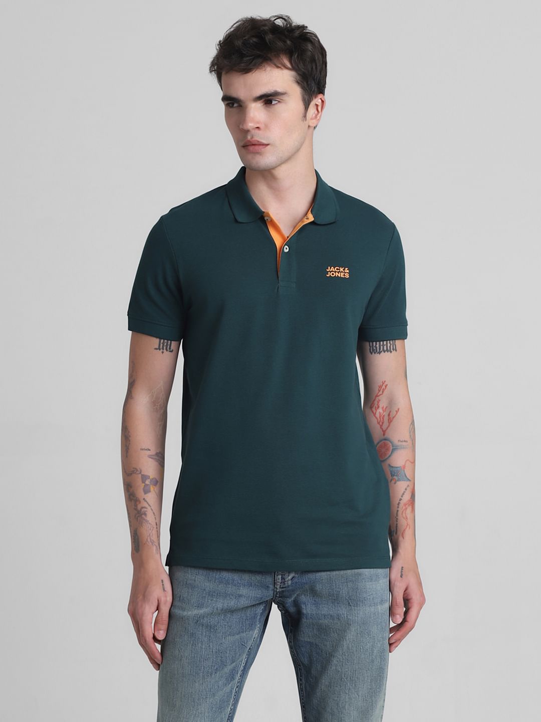 Green Cotton Polo T-Shirt