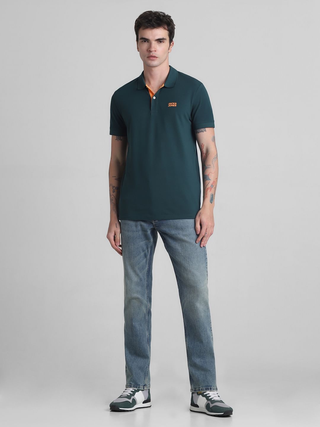 Green Cotton Polo T-Shirt