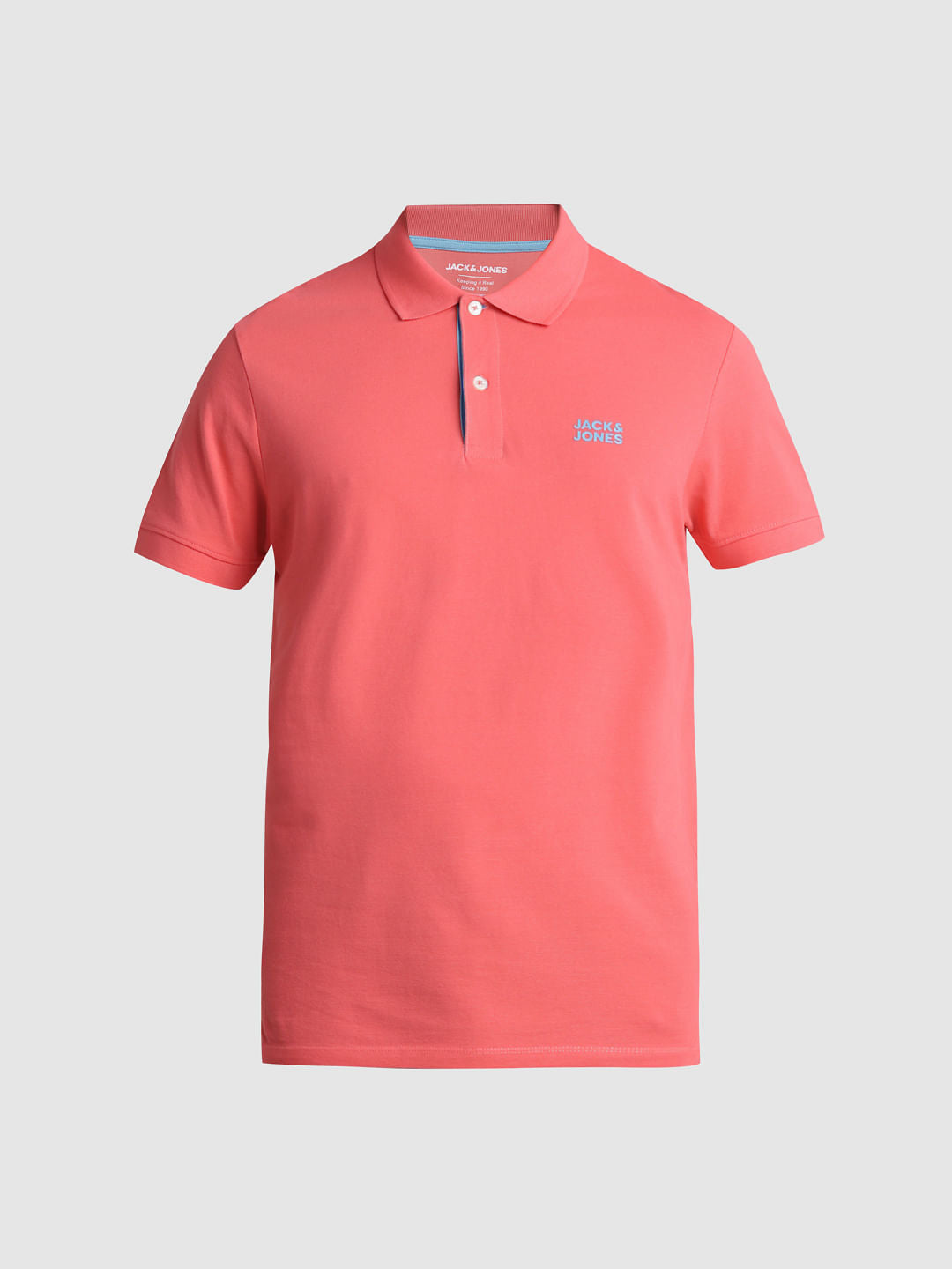 Coral Pink Cotton Polo T-Shirt