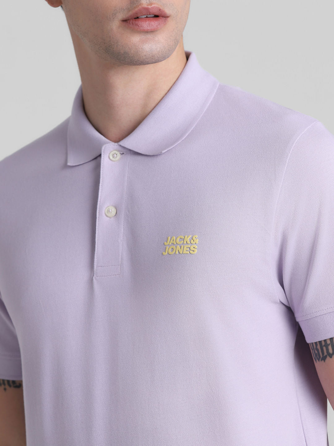 Lilac Cotton Polo T-Shirt