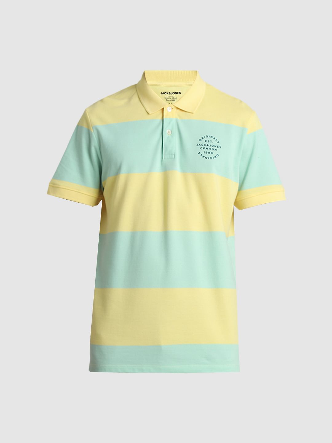 Light Green Colourblocked Polo T-shirt