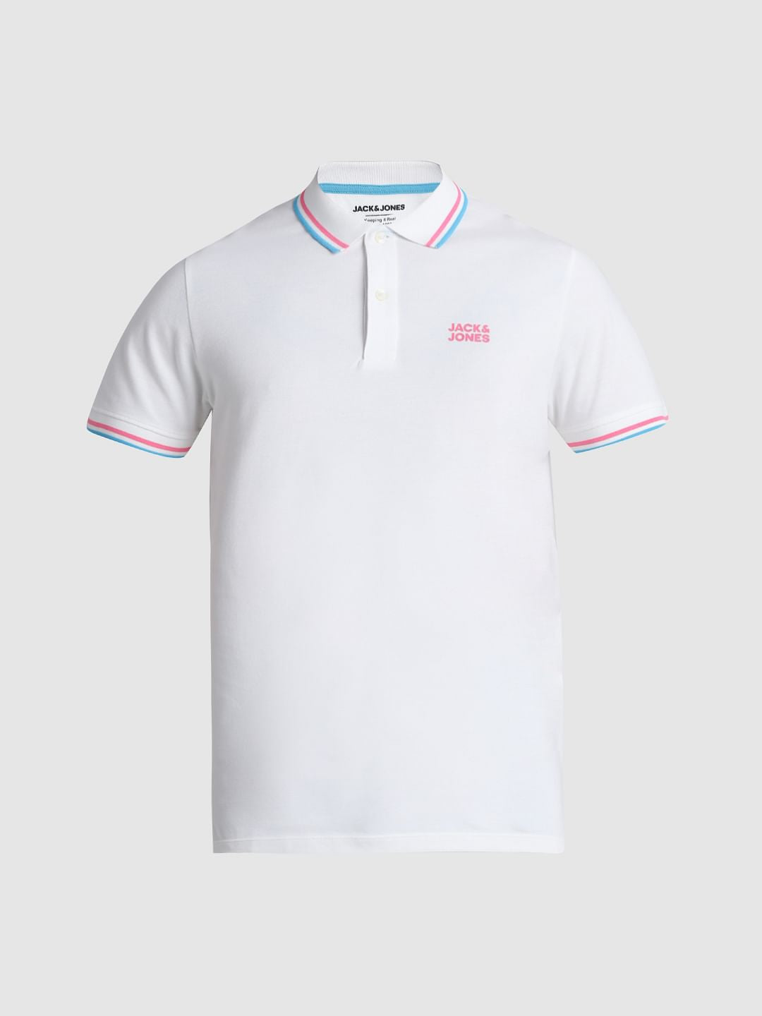 White Contrast Tipping Polo T-Shirt
