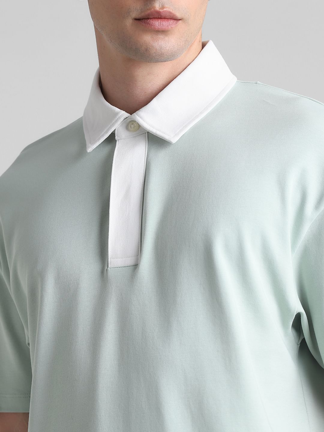 Green Cotton Oversized Polo T-shirt