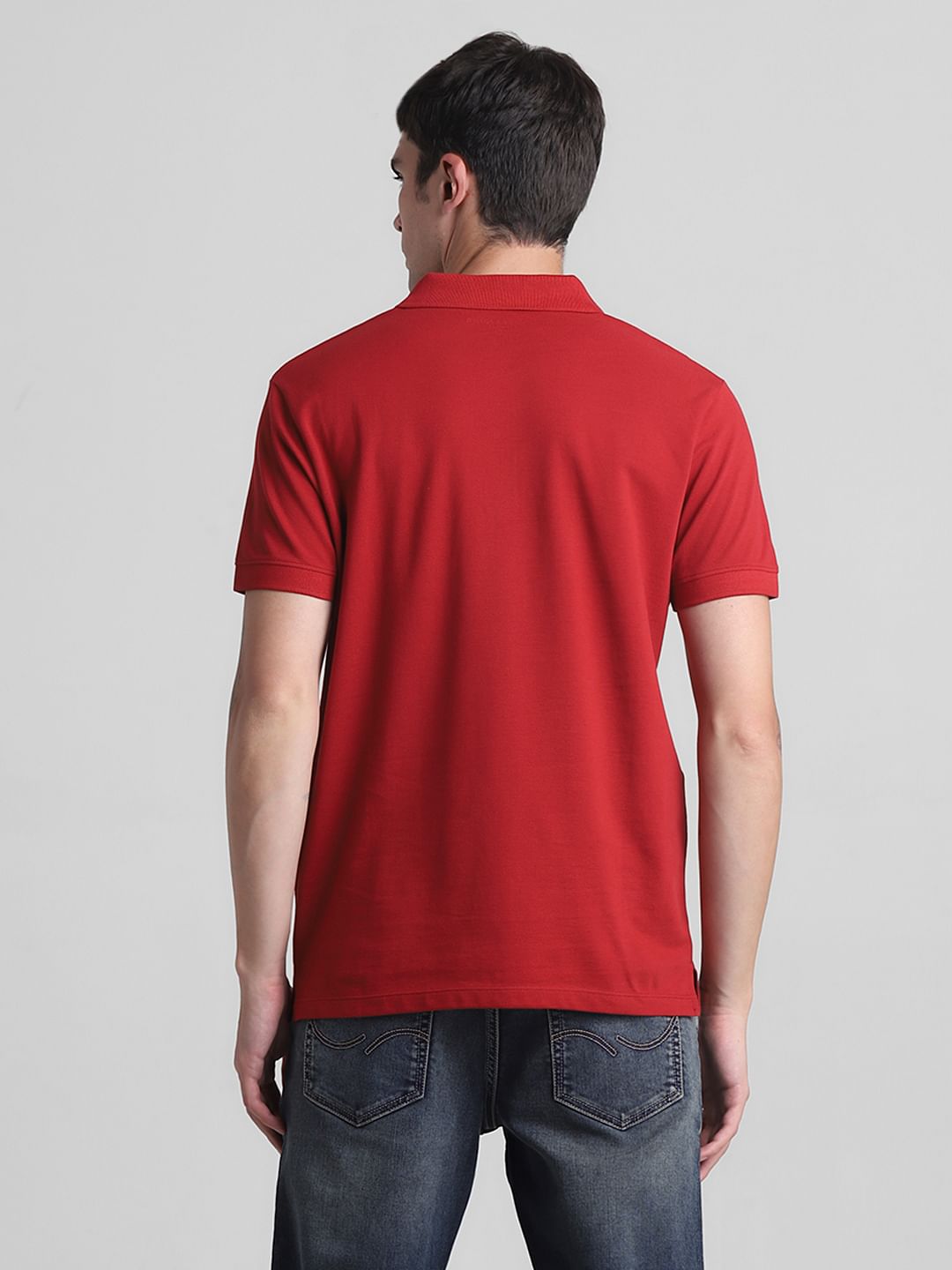 Red Cotton Polo T-shirt