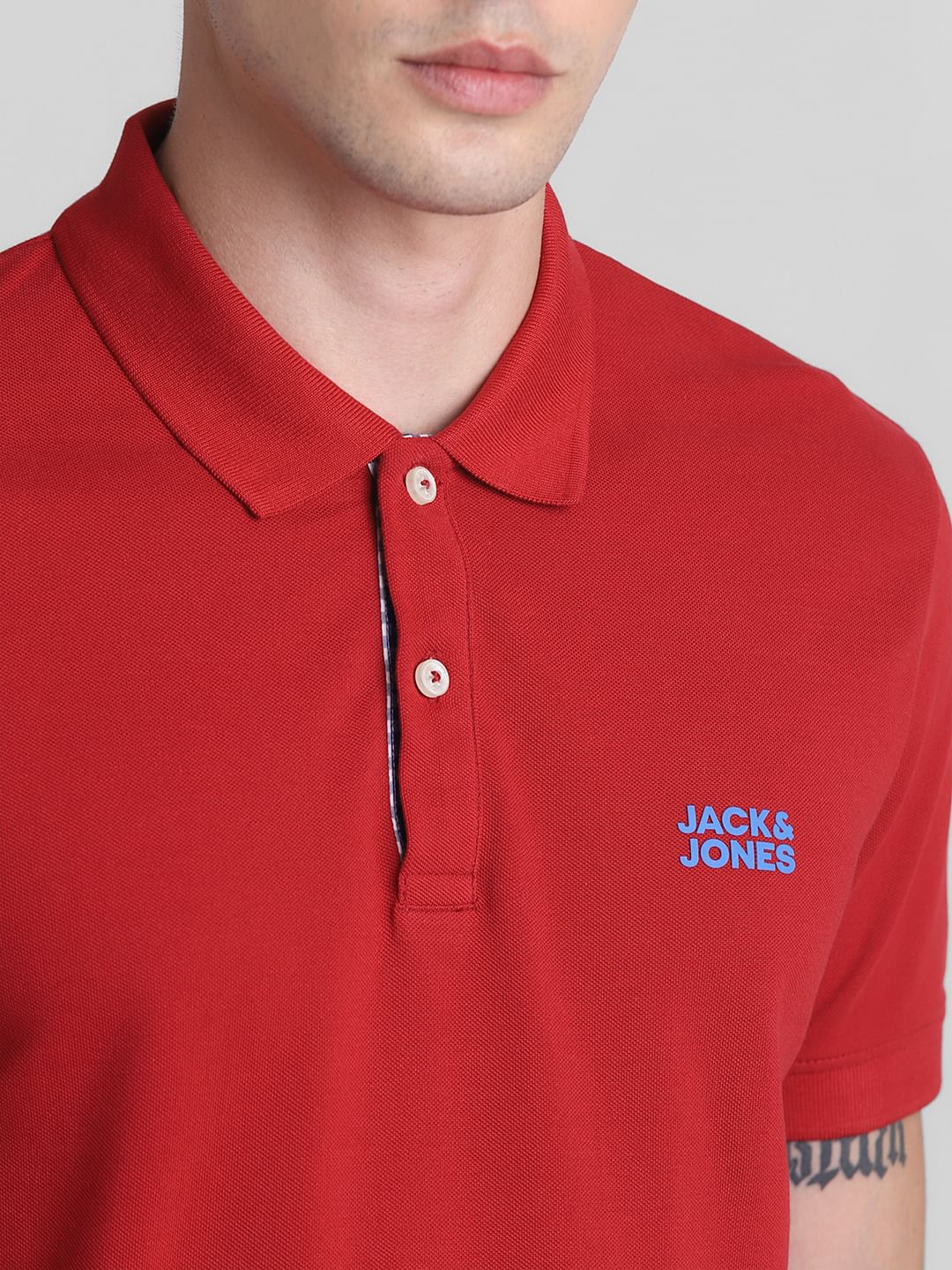 Red Cotton Polo T-shirt