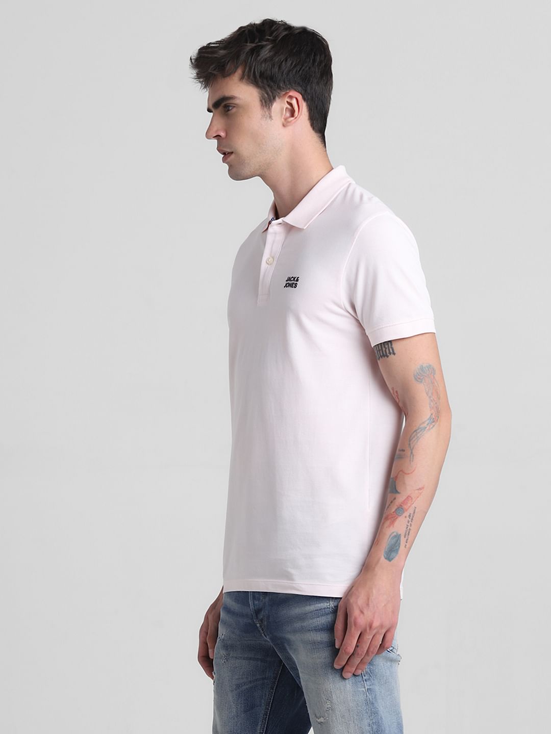Pink Cotton Polo T-shirt