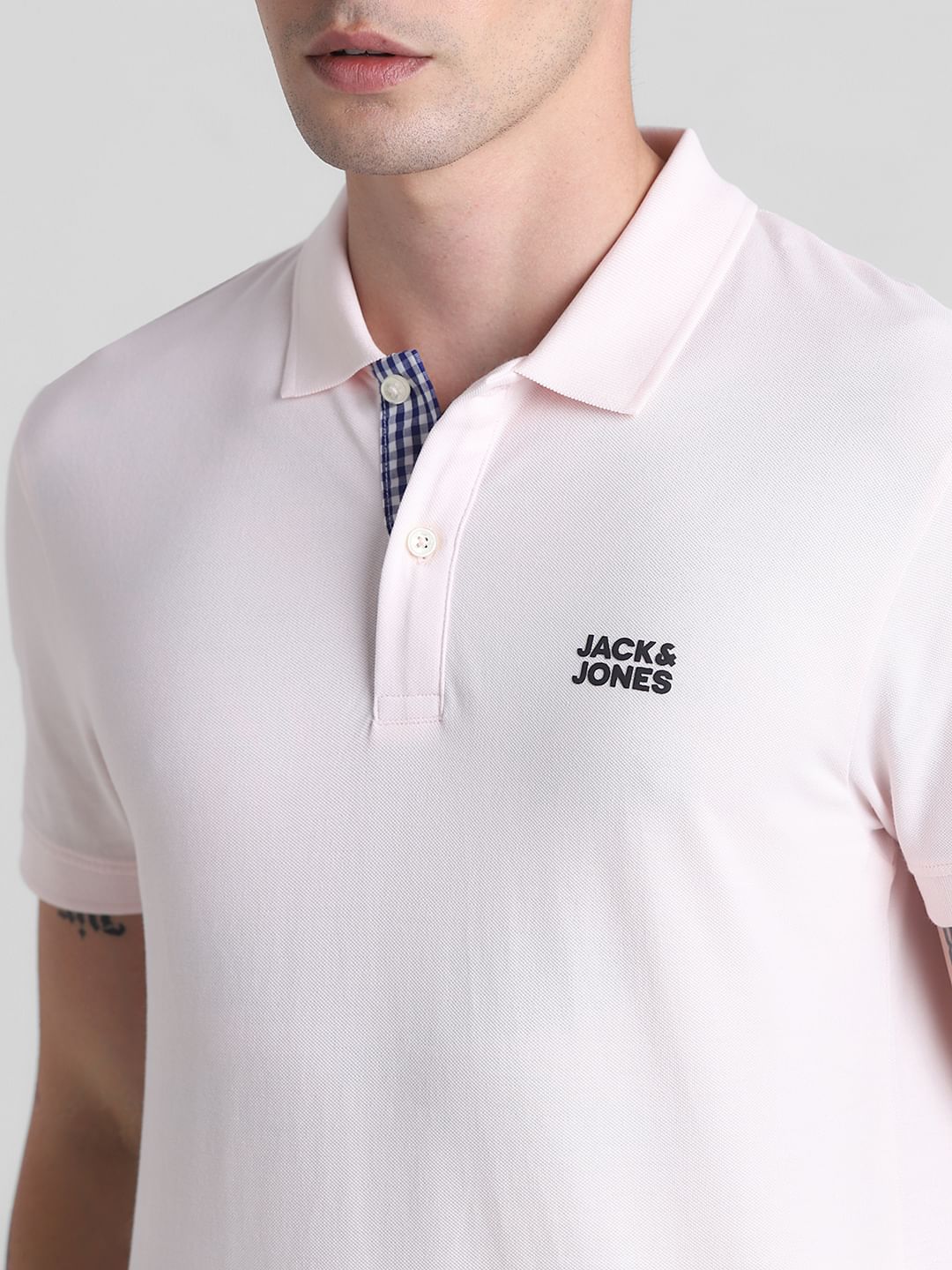 Pink Cotton Polo T-shirt