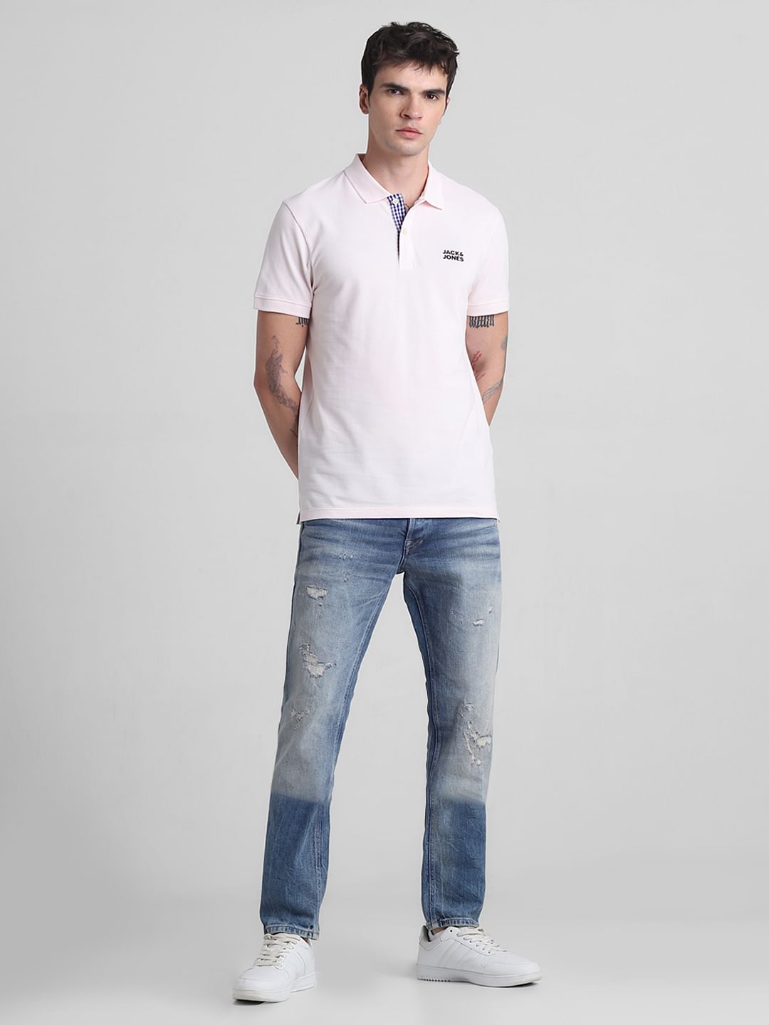 Pink Cotton Polo T-shirt