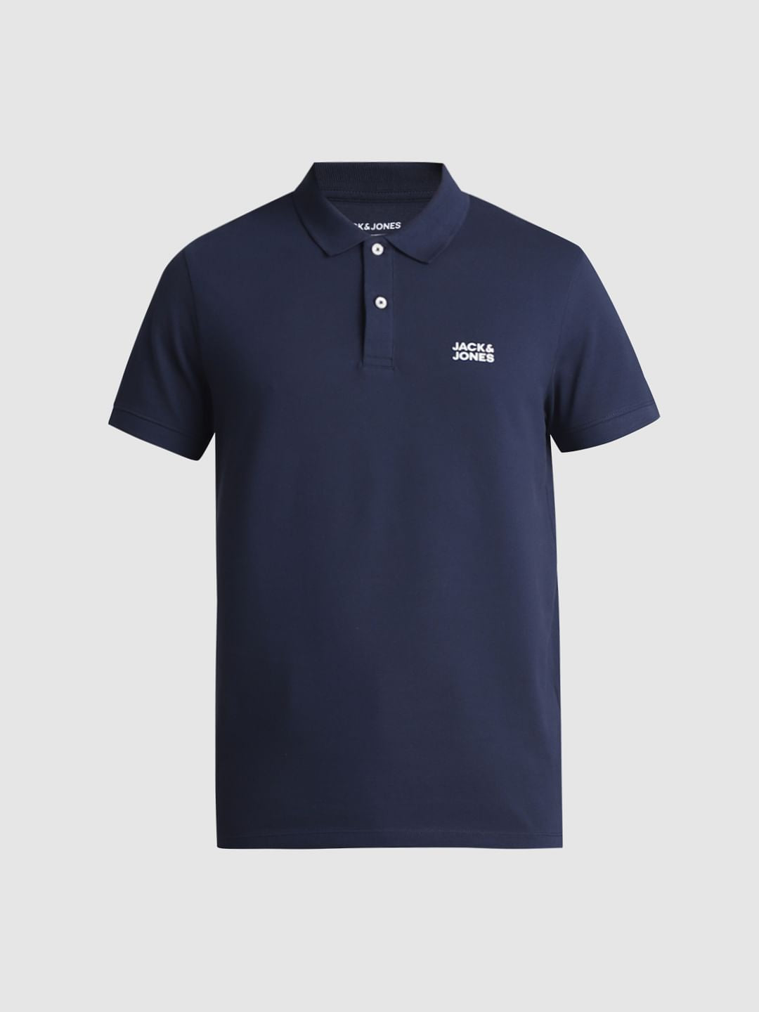 Blue Ribbed Sleeves Polo T-Shirt