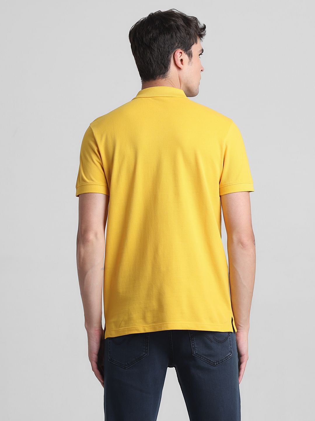 Yellow Cotton Polo T-shirt