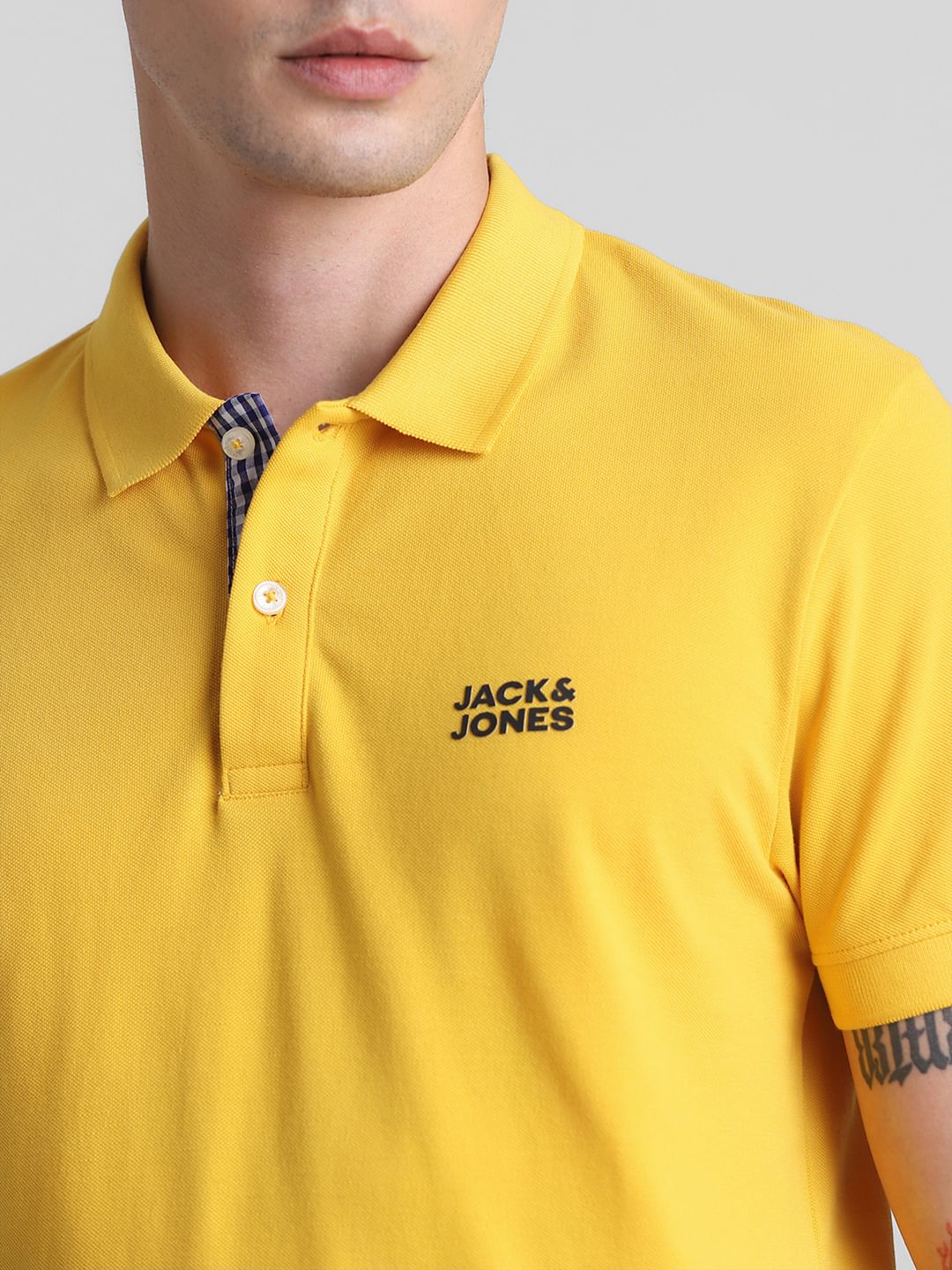 Yellow Cotton Polo T-shirt