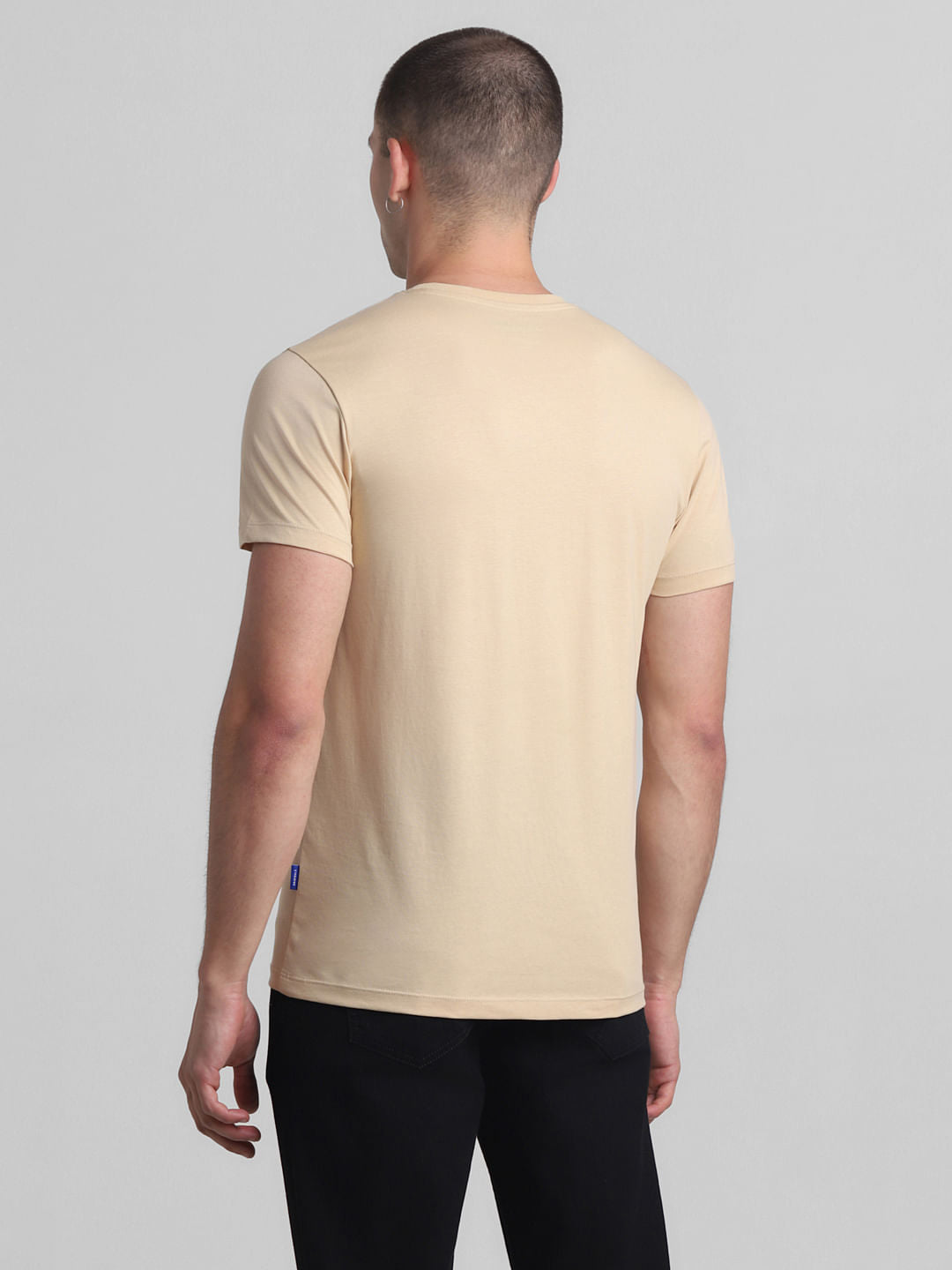 Brown Text Print Crew Neck T-shirt