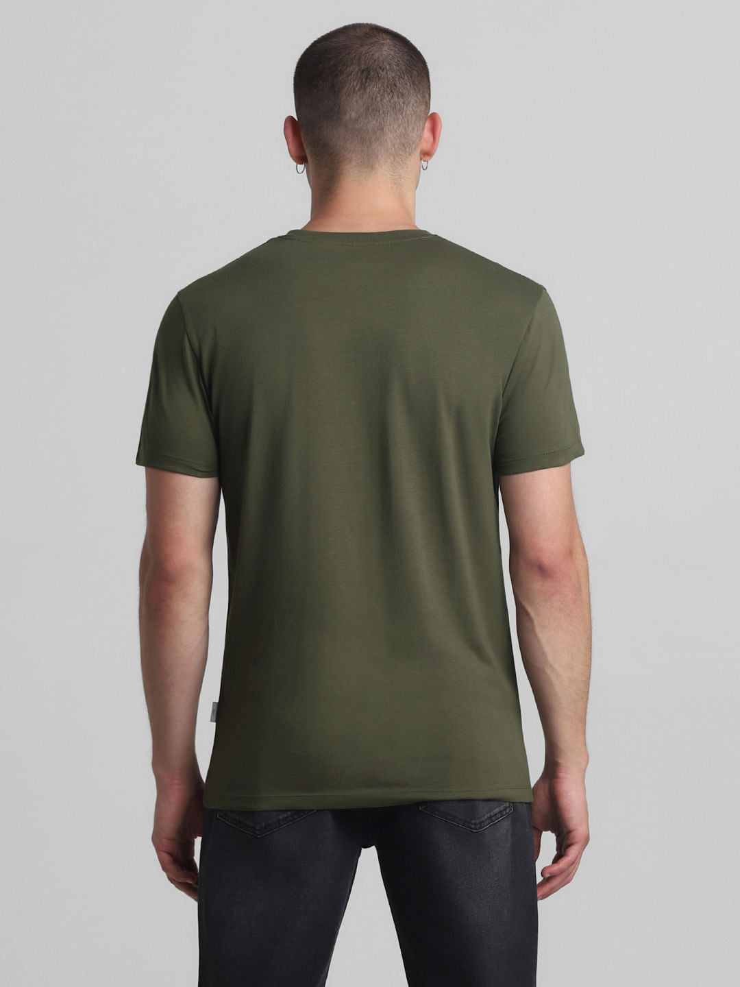 Green Cotton Crew Neck T-shirt