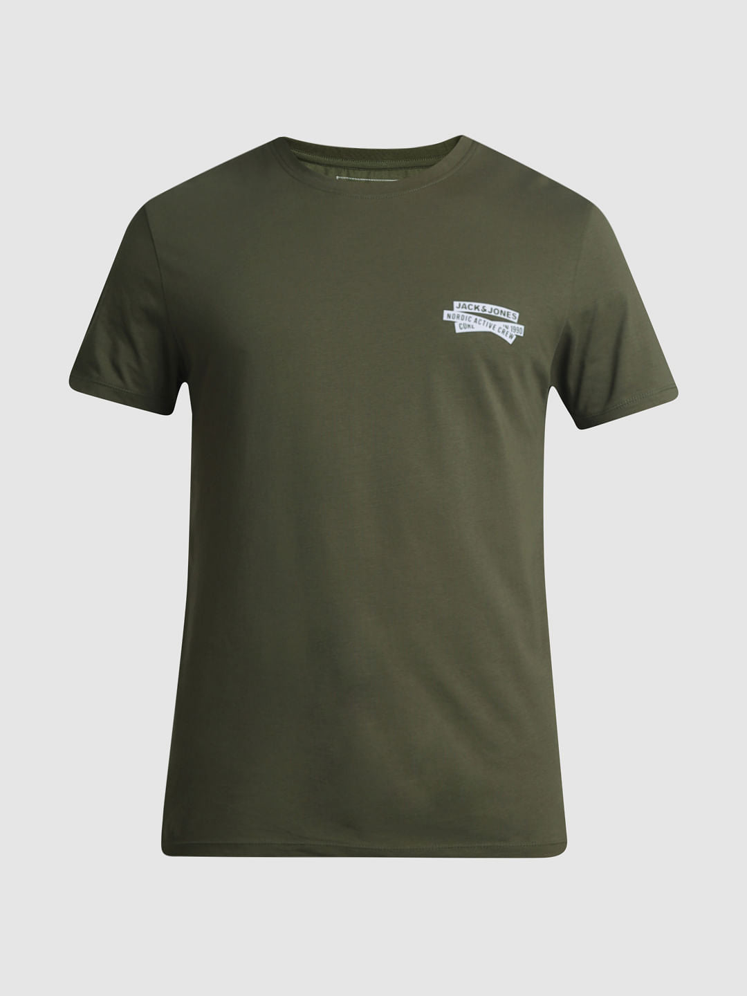 Green Cotton Crew Neck T-shirt