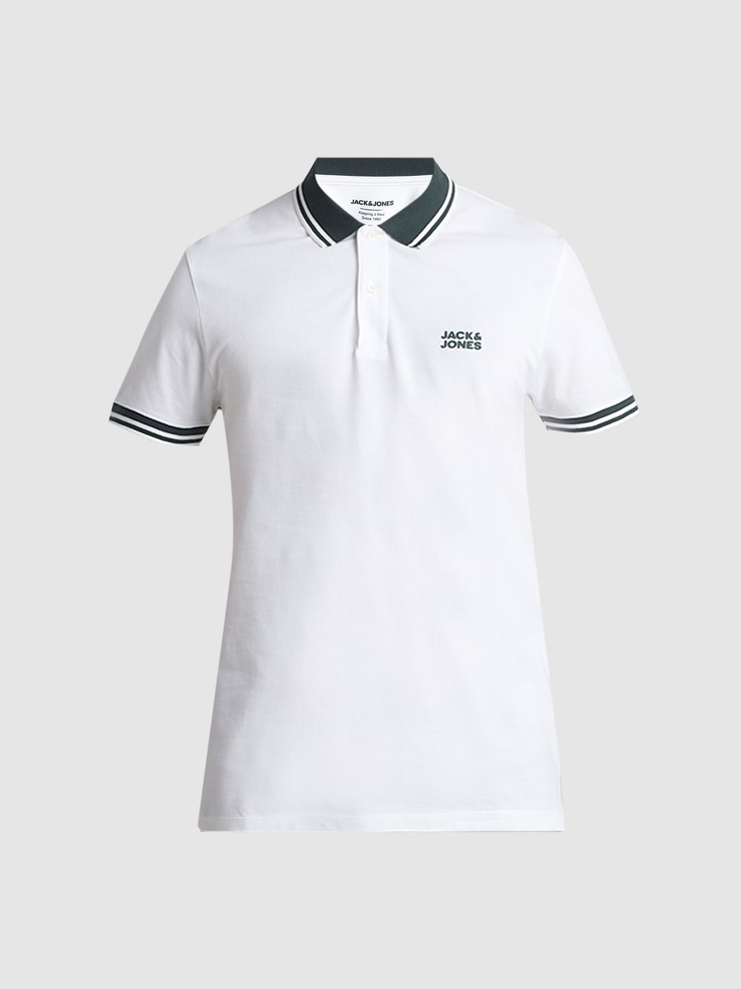White Contrast Tipping Polo T-shirt