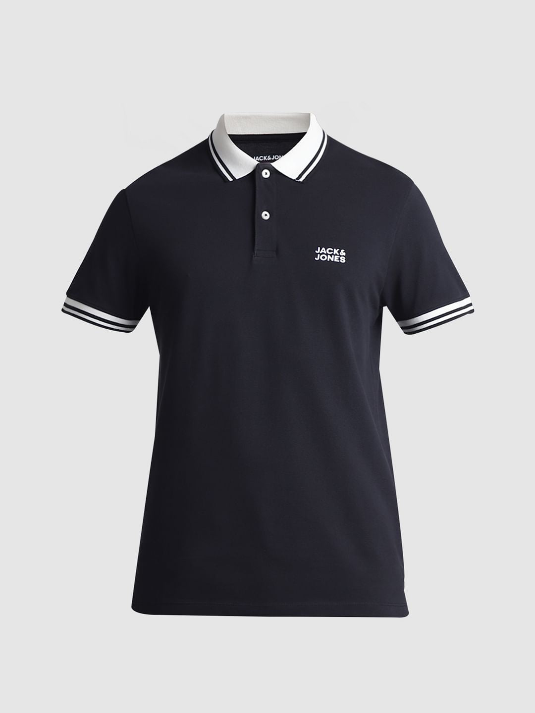 Black Contrast Tipping Polo T-shirt