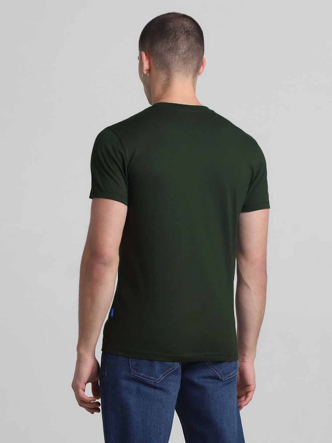 Green Logo Print Crew Neck T-shirt