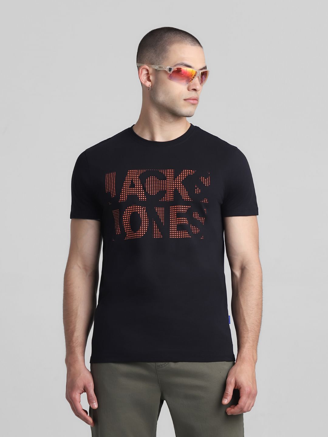 Black Logo Print Crew Neck T-shirt