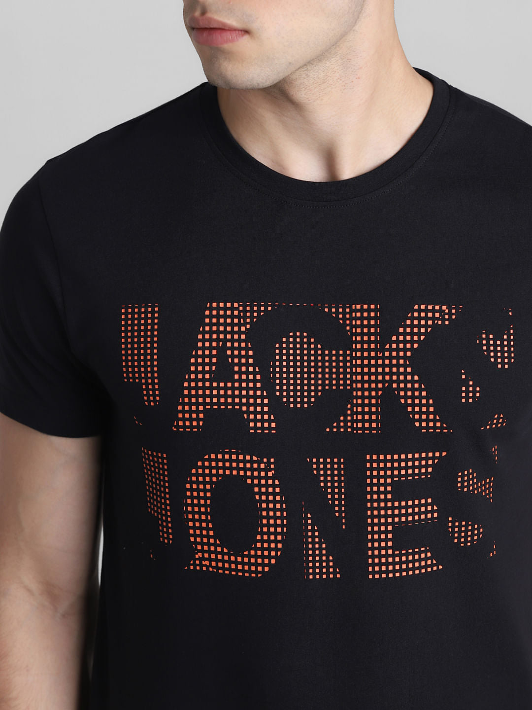 Black Logo Print Crew Neck T-shirt