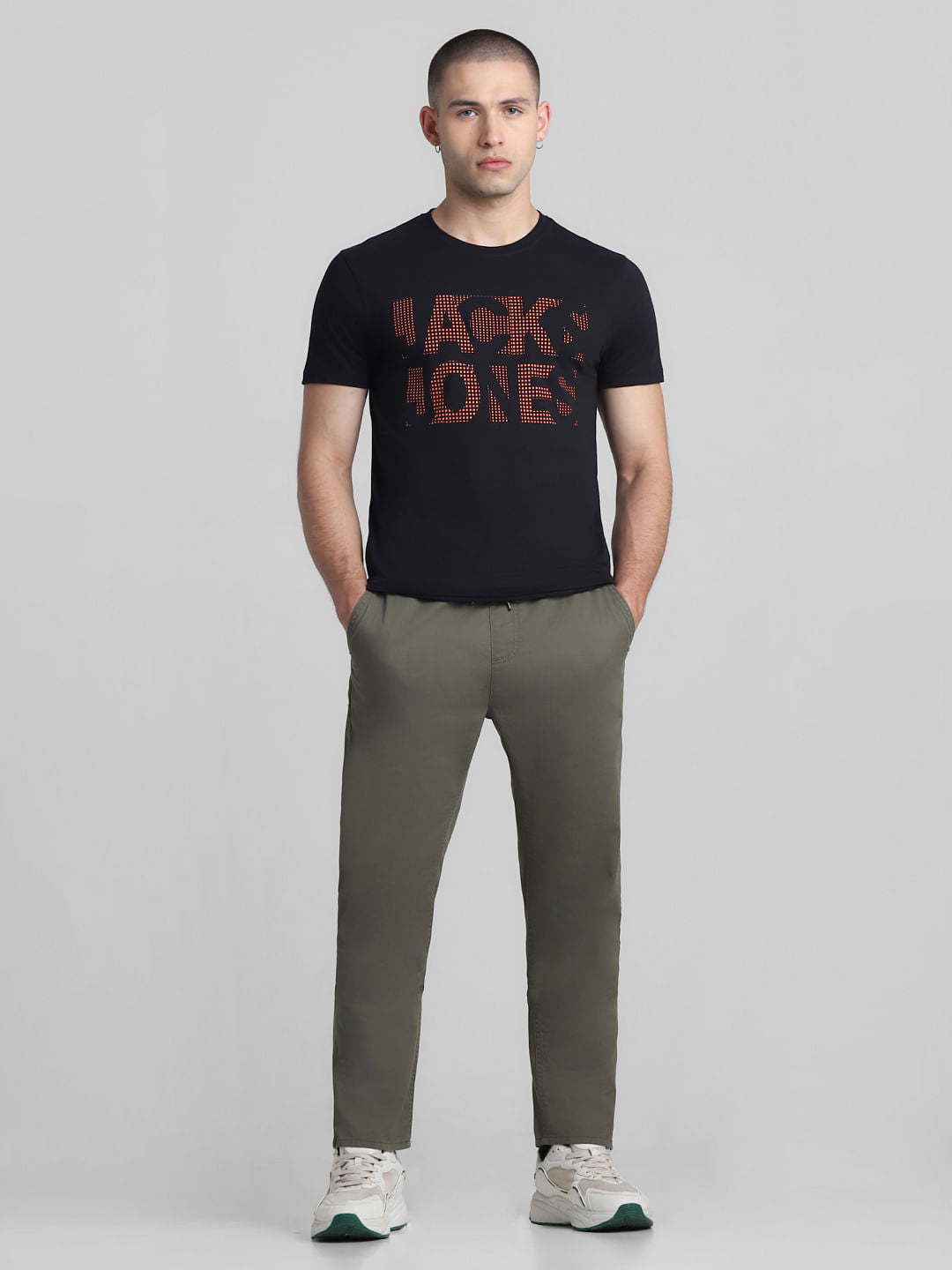 Black Logo Print Crew Neck T-shirt
