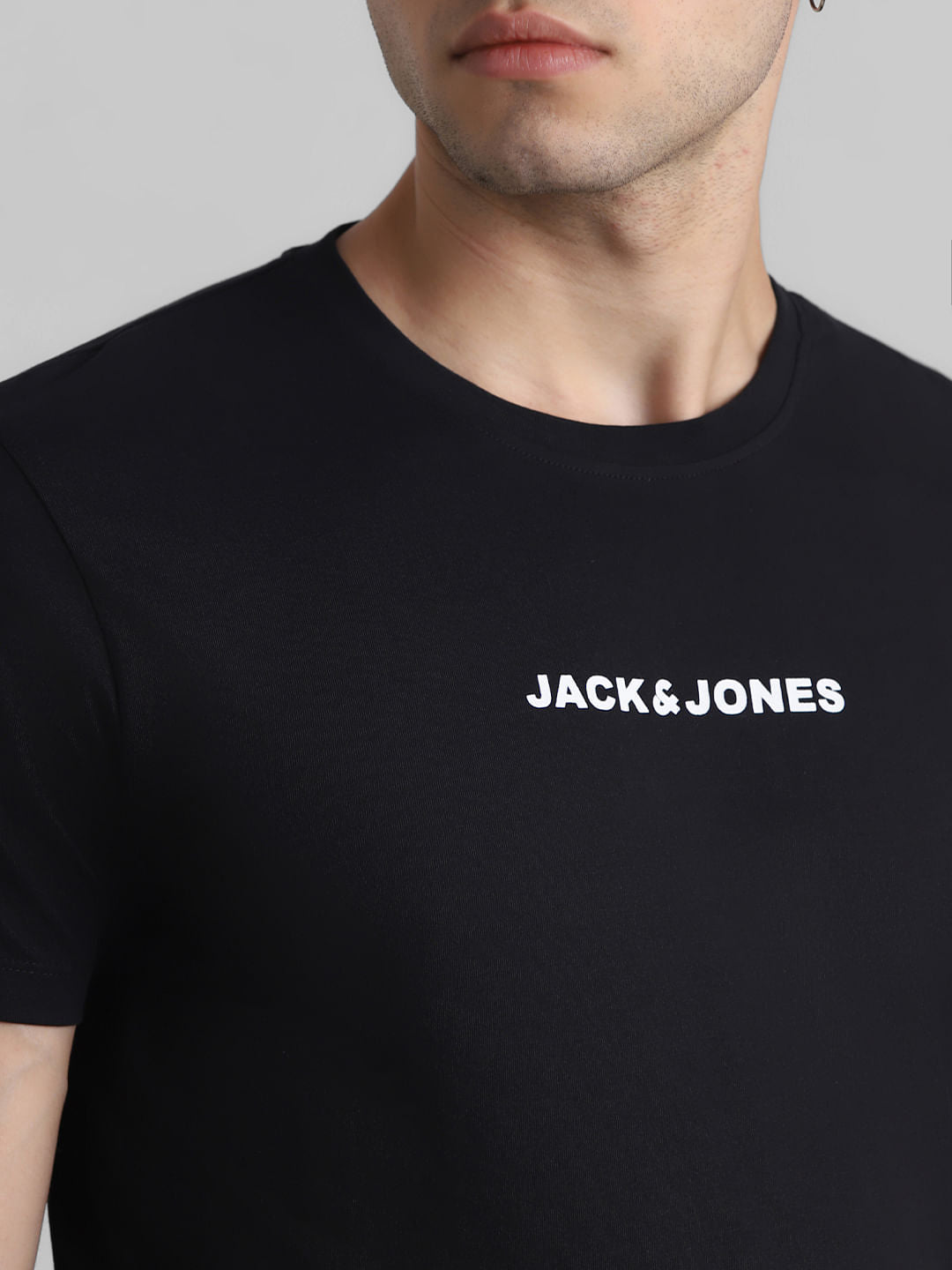 Black Logo Print Crew Neck T-shirt