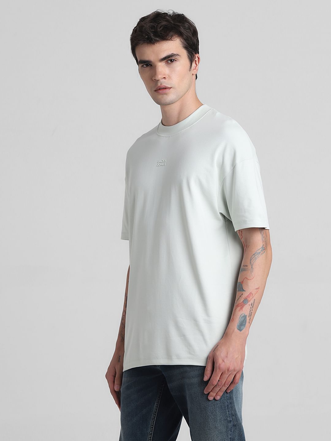 White Graphic Print Oversized T-shirt